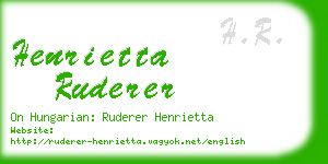 henrietta ruderer business card